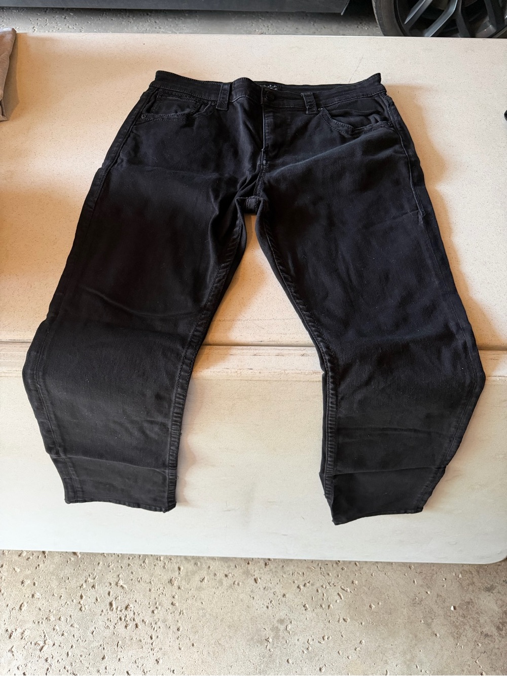 Black Straight-Leg Jeans
